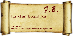 Finkler Boglárka névjegykártya